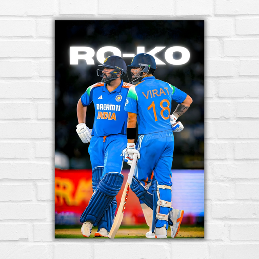 Cricketer Rohit Sharma Virat kohli Poster Cricket Players Motivational Poster, Players Photo posters For wall decor, room decoration home bedroom living room Hostel Photos Frame | Frames | Framed Photo