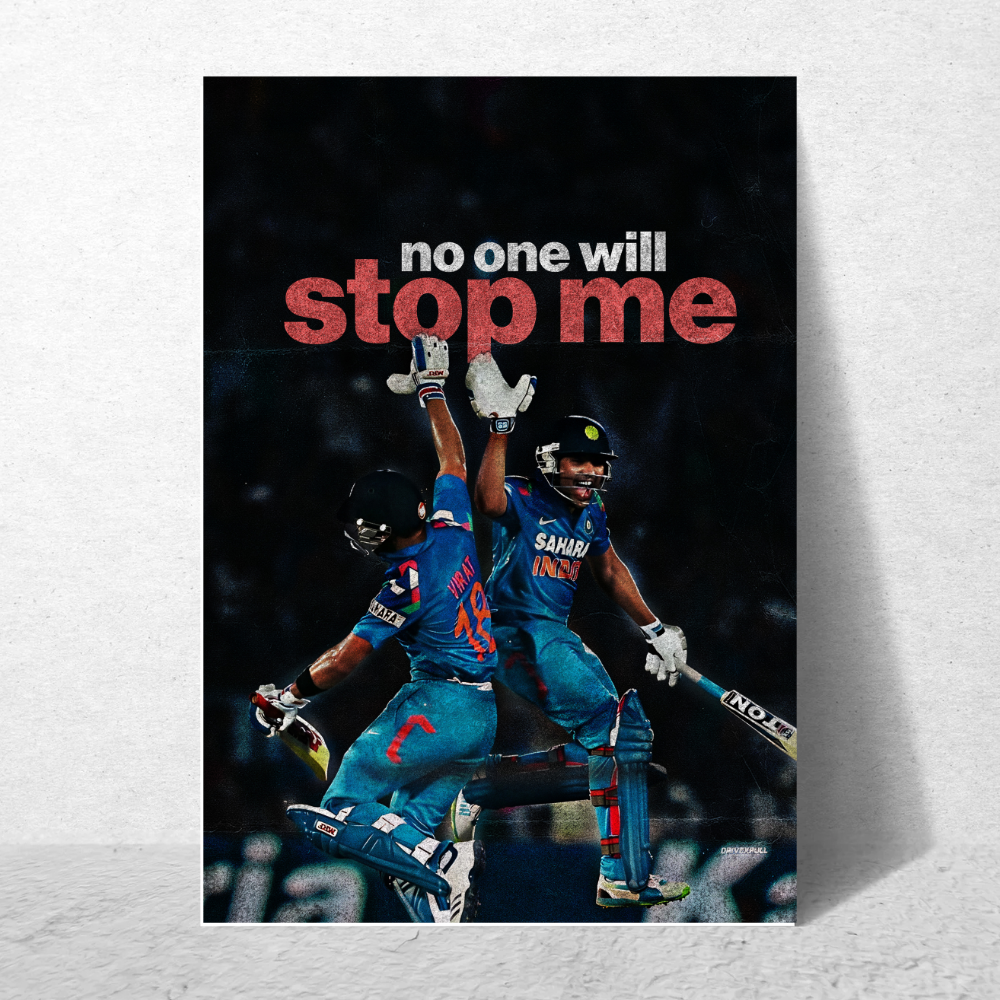Cricketer Rohit Sharma Virat kohli Poster Cricket Players Motivational Poster, Players Photo posters For wall decor, room decoration home bedroom living room Paintings Hostel Photos Frame | Frames | Framed Photo