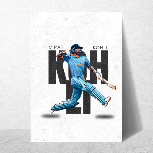 Cricketer Virat Kohli Poster Cricket Players Motivational Poster, Players Photo posters For wall decor, room decoration home bedroom living room Paintings Hostel Frame | Frames | Framed