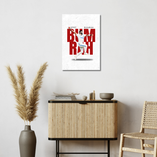 Cricketer Jasprit Bumrah Poster Cricket Players Motivational Poster, Players Photo posters For wall decor, room decoration home bedroom living room Paintings Hostel Frame | Frames | Framed