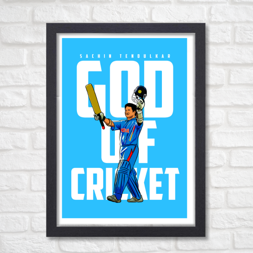 Sachin Tendulkar Poster For wall decor home bedroom living room Aesthetic Gift Item Wall Paintings Posters wallpaper Hostel Boys Bat Jersey Cricket (Poster Without Frame Framed Canvas