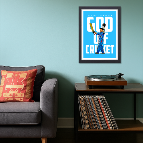 Sachin Tendulkar Poster For wall decor home bedroom living room Aesthetic Gift Item Wall Paintings Posters wallpaper Hostel Boys Bat Jersey Cricket (Poster Without Frame Framed Canvas