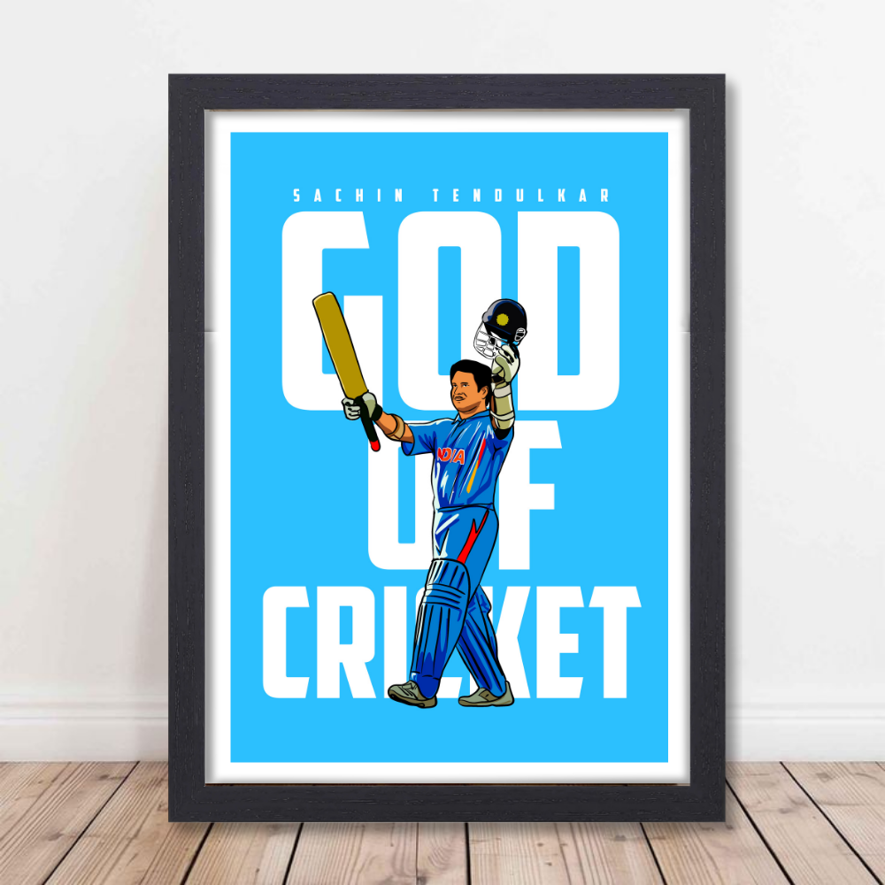 Sachin Tendulkar Poster For wall decor home bedroom living room Aesthetic Gift Item Wall Paintings Posters wallpaper Hostel Boys Bat Jersey Cricket (Poster Without Frame Framed Canvas