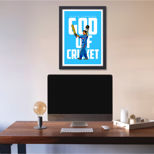 Sachin Tendulkar Poster For wall decor home bedroom living room Aesthetic Gift Item Wall Paintings Posters wallpaper Hostel Boys Bat Jersey Cricket (Poster Without Frame Framed Canvas