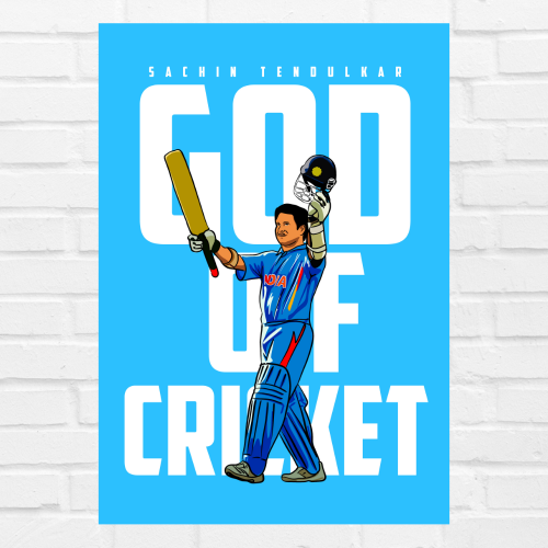 Sachin Tendulkar Poster For wall decor home bedroom living room Aesthetic Gift Item Wall Paintings Posters wallpaper Hostel Boys Bat Jersey Cricket (Poster Without Frame Framed Canvas