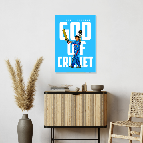 Sachin Tendulkar Poster For wall decor home bedroom living room Aesthetic Gift Item Wall Paintings Posters wallpaper Hostel Boys Bat Jersey Cricket (Poster Without Frame Framed Canvas