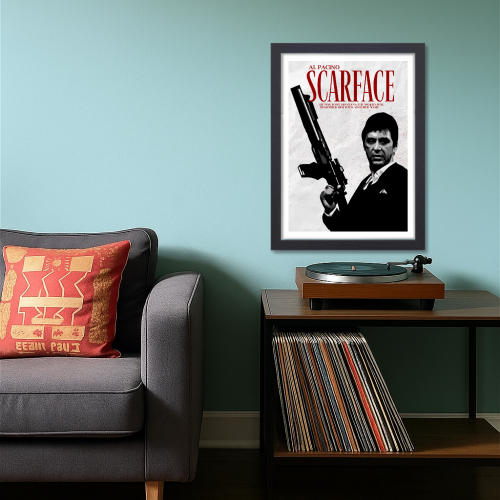 Scarface Movie Poster Frame Action Crime Film Framed Posters Hollywood Movies Canvas Painting Artwork Photo Frames for Wall Decor Home Decoration Living Room Bedroom Office Restraunt Cafe, scarface poster, scarface poster hd, scarface poster 4k, scarface poster font, scarface poster imdb, scarface poster for room, scarface poster framed, scarface poster with gun, scarface poster amazon, scarface poster black and white, scarface movie poster, scarface movie poster original, scarface movie poster framed