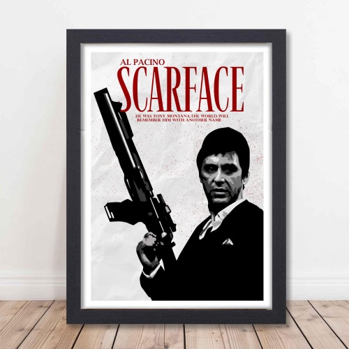 Scarface Movie Poster Frame Action Crime Film Framed Posters Hollywood Movies Canvas Painting Artwork Photo Frames for Wall Decor Home Decoration Living Room Bedroom Office Restraunt Cafe, scarface poster, scarface poster hd, scarface poster 4k, scarface poster font, scarface poster imdb, scarface poster for room, scarface poster framed, scarface poster with gun, scarface poster amazon, scarface poster black and white, scarface movie poster, scarface movie poster original, scarface movie poster framed