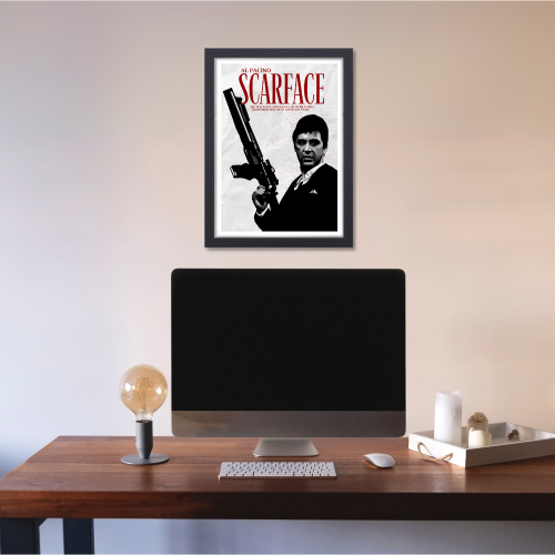 Scarface Movie Poster Frame Action Crime Film Framed Posters Hollywood Movies Canvas Painting Artwork Photo Frames for Wall Decor Home Decoration Living Room Bedroom Office Restraunt Cafe, scarface poster, scarface poster hd, scarface poster 4k, scarface poster font, scarface poster imdb, scarface poster for room, scarface poster framed, scarface poster with gun, scarface poster amazon, scarface poster black and white, scarface movie poster, scarface movie poster original, scarface movie poster framed