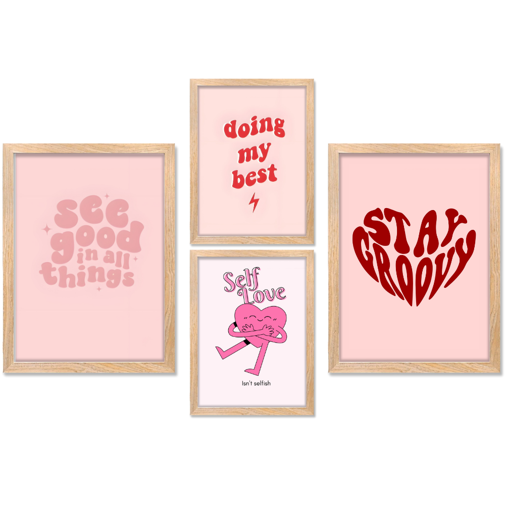 self love posters, motivational wall posters for girls, aesthetic pink posters, framed posters for bedroom, Boho Art Flower Paintings frame Posters Wall art, framed art prints, home decor, office decor.