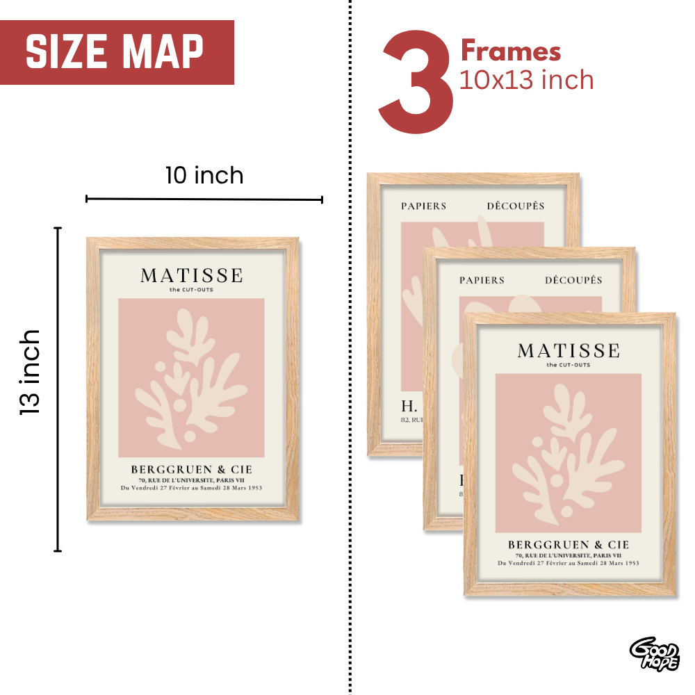 Set of 3 Henri Matisse Wall Art Paintings Framed Poster for Home Decoration, Living Room, Bedroom, Kitchen, and Office Wall Decoration