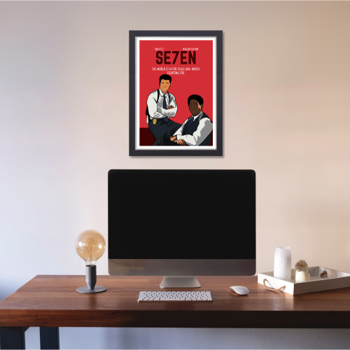 Seven Movie Poster Frame Se7en Crime Mystery Film Framed Posters Movies Canvas Painting Art work Photo Frames For Wall Decor Living Room Bedroom  Study Room Restraunt Cafe Office & Home Decoration, se7en movie poster, 7 movie poster, seven movie poster, seven movie poster art, seven movie poster hd, seven movie poster 4k, seven movie oster original, seven movie poster imdb, seven movie poster font, seven movie poster framed, seven movie poster frame design, seven movie frames, seven movie wall poster