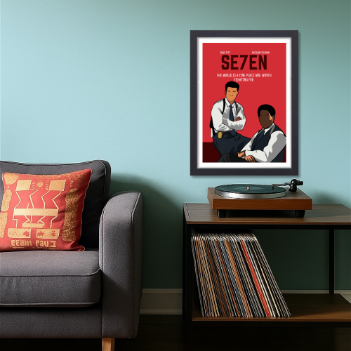 Seven Movie Poster Frame Se7en Crime Mystery Film Framed Posters Movies Canvas Painting Art work Photo Frames For Wall Decor Living Room Bedroom  Study Room Restraunt Cafe Office & Home Decoration, se7en movie poster, 7 movie poster, seven movie poster, seven movie poster art, seven movie poster hd, seven movie poster 4k, seven movie oster original, seven movie poster imdb, seven movie poster font, seven movie poster framed, seven movie poster frame design, seven movie frames, seven movie wall poster