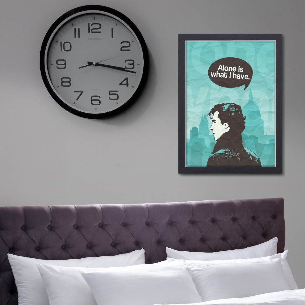 Sherlock Holmes Movie Poster Frame Action Thriller Film Framed Posters Hollywood Movies Art work Canvas Painting Photo Frames for Wall Decor Living Room Bedroom  Study Room Restraunt Cafe Office & Home Decoration