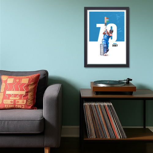 Cricketer Shivam Dubey Frame, Cricket Players Photo frame, Cricketers Framed Posters for wall decor, room decor, livingroom, Posters for Boys rooms, hostel Cricket fans (T20 World Cup 2024 Indian Player Shivam Dubey Jersey Canvas Cricketer Frame, Shivam Dubey Jersey Cricketer Frame, Cricketers Frame, Cricketers Posters for wall, Cricketers Photo frame for wall,