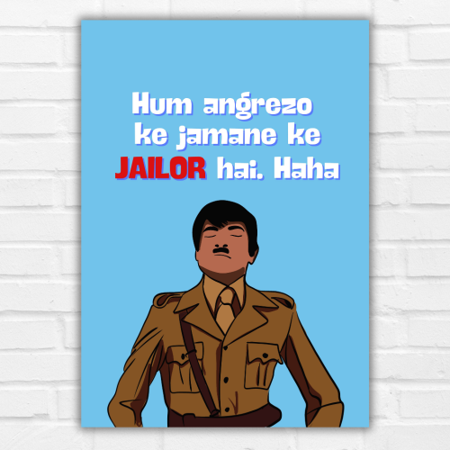 sholay Movie Jailor Poster Frame Bollywood Movies Framed Posters Funny Artwork Dialogues Quote Canvas Painting Photo Frames For Wall Decor Bedroom Restraunt Cafe Bedroom Living Room Decoration Home Office, kalia sholay poster, kalia sholay posters, kalia sholay poster design, kalia sholay poster images, bollywood movies poster, bollywood movies poster hd, bollywood movies poster images, bollywood movies, bollywood movies poster, bollywood movies poster hd, bollywood movies poster images