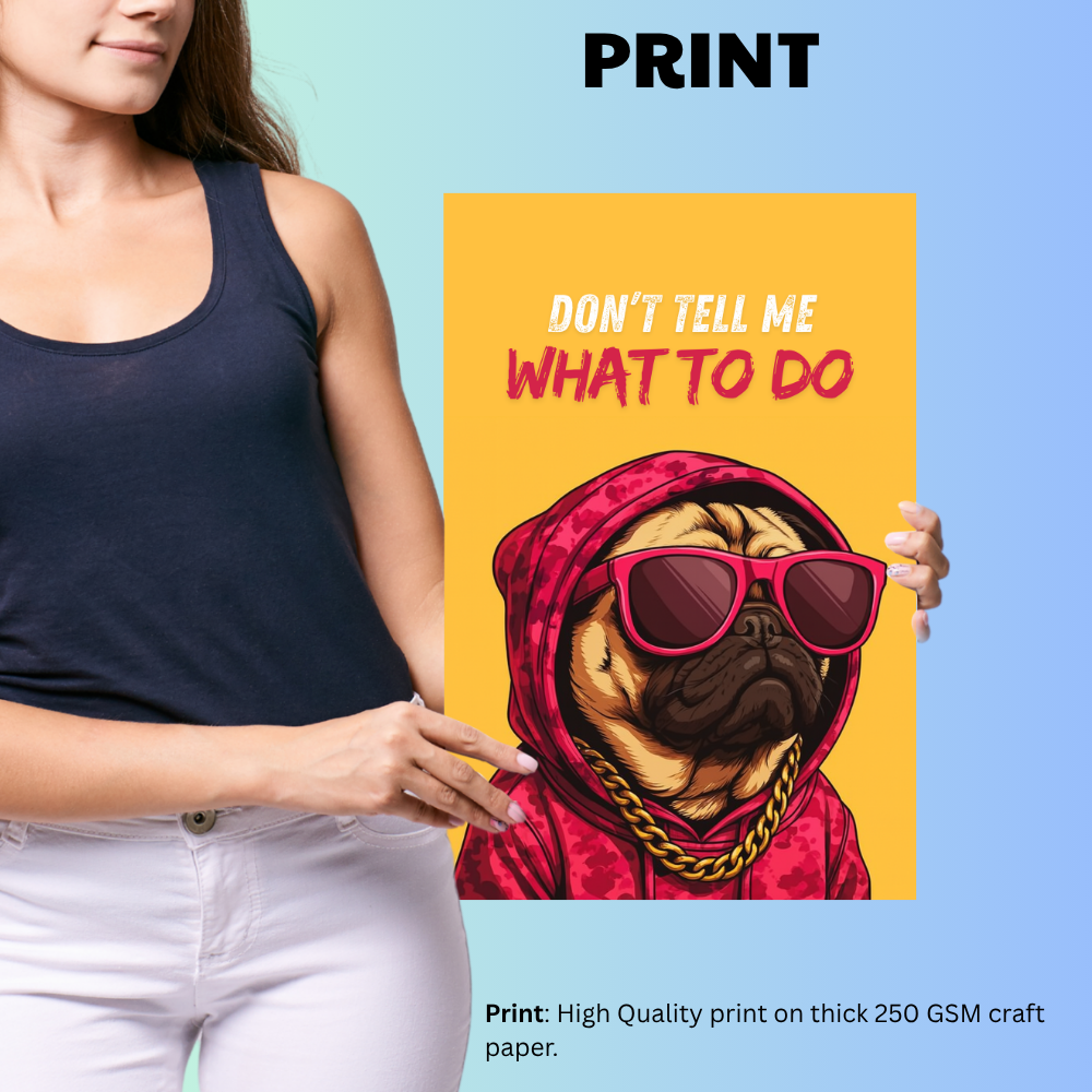 Dog Funny Quote Painting Framed Poster, Wall Art for Home & Office living Room Bedroom decor Gift Wallpaper Paintings Stickers