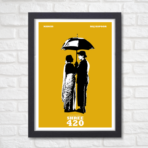 Shree 420 Classic Movie Poster Frame Bollywood Movies Framed Posters Artwork Canvas Painting Photo Frames For Wall Decor Restraunt Cafe Bedroom Living Room Decoration Home Office, shree 420 poster, shree 420 movie poster, shree 420 movie poster hd, shree 420 movie poster frames, shree 420 movie wall poster, shree 420 movie wall poster official, shree 420 movie wallpaper, shree 420 movie wall painting, shree 420 design wall painting mahabhar, raj kappor movies poster, raj kappor film posters, raj kappor