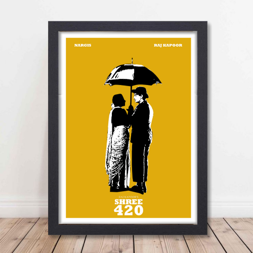 Shree 420 Classic Movie Poster Frame Bollywood Movies Framed Posters Artwork Canvas Painting Photo Frames For Wall Decor Restraunt Cafe Bedroom Living Room Decoration Home Office, shree 420 poster, shree 420 movie poster, shree 420 movie poster hd, shree 420 movie poster frames, shree 420 movie wall poster, shree 420 movie wall poster official, shree 420 movie wallpaper, shree 420 movie wall painting, shree 420 design wall painting mahabhar, raj kappor movies poster, raj kappor film posters, raj kappor