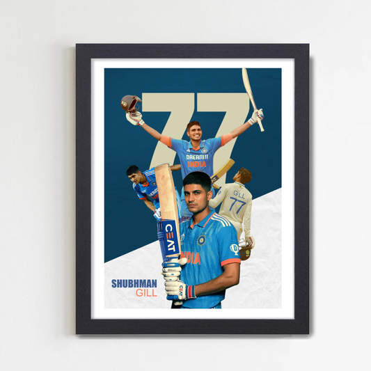 Shubhman Gill Fram Shubhman Gill Poster, Indian Cricketers Photo Frame, Motivational Quote Framed poster inspiration, sports room decoration,Shubhman Gill Frame, Shubhman Photo frame, Cricketers Stickers, Cricketers Posters for wall, Cricketers Poster set, Poster Rohit Sharma Virat Kohli dhoni poster frame For wall decor Home Wall room office living building hall bedroom hostel Boys wall photo Motivational quote Jersey Bat Helmet Ball Virat Kohli Virat Kohli RCB Kohli poster Virat Kohli photo Virat Kohli 