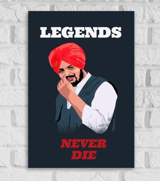 Sidhu Moose Wala Indian Singer and Rapper Film & Television Actor Red & Black Color  Music Artist Pop Art Matte Finish Wall Decor Framed Poster