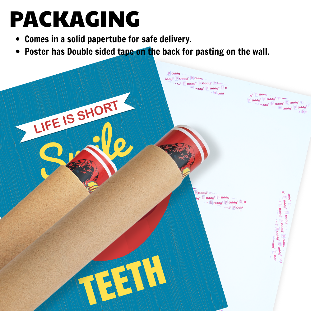 Life is Short Smile While You Have Teeth Poster Wall Poster for Dental Clinics, Dentists & Oral Hygiene Awareness, Posters for dental clinic, Dental educational posters.