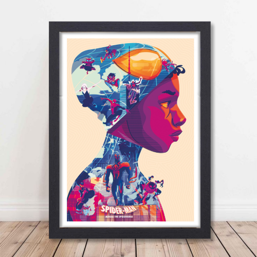 Comic book character Film Framed Posters Hollywood Movies Art work Canvas Painting Photo Frames For Wall Decor Living Living Room Bedroom Art Study Room Restraunt Cafe Office & Home Art Decoration the Spider-Verse Movie Art work  Poster Frame