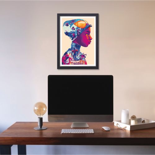 Comic book character Film Framed Posters Hollywood Movies Art work Canvas Painting Photo Frames For Wall Decor Living Living Room Bedroom Art Study Room Restraunt Cafe Office & Home Art Decoration the Spider-Verse Movie Art work  Poster Frame