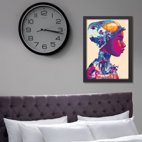 Comic book character Film Framed Posters Hollywood Movies Art work Canvas Painting Photo Frames For Wall Decor Living Living Room Bedroom Art Study Room Restraunt Cafe Office & Home Art Decoration the Spider-Verse Movie Art work  Poster Frame