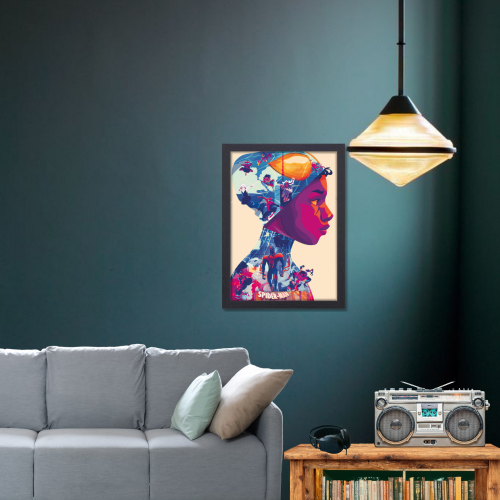 Comic book character Film Framed Posters Hollywood Movies Art work Canvas Painting Photo Frames For Wall Decor Living Living Room Bedroom Art Study Room Restraunt Cafe Office & Home Art Decoration the Spider-Verse Movie Art work  Poster Frame