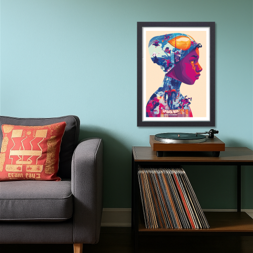 Comic book character Film Framed Posters Hollywood Movies Art work Canvas Painting Photo Frames For Wall Decor Living Living Room Bedroom Art Study Room Restraunt Cafe Office & Home Art Decoration the Spider-Verse Movie Art work  Poster Frame