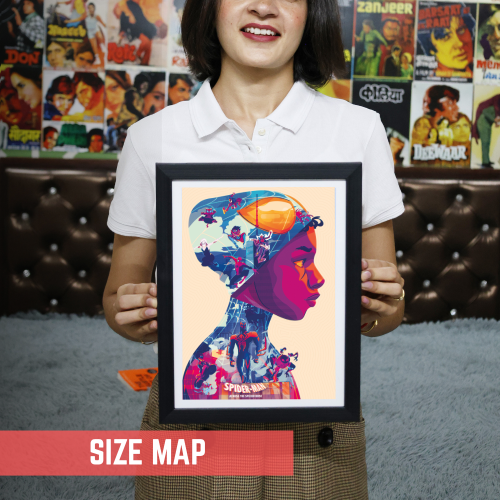 Comic book character Film Framed Posters Hollywood Movies Art work Canvas Painting Photo Frames For Wall Decor Living Living Room Bedroom Art Study Room Restraunt Cafe Office & Home Art Decoration the Spider-Verse Movie Art work  Poster Frame