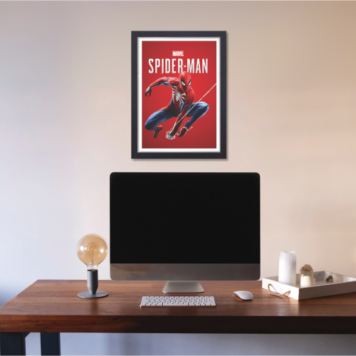 Spider Man Movie Poster Frame Comic book character Film Framed Posters Hollywood Movies Art work Canvas Painting Photo Frames For Wall Decor Living Living Room Bedroom Art Study Room Restraunt Cafe Office & Home Decoration