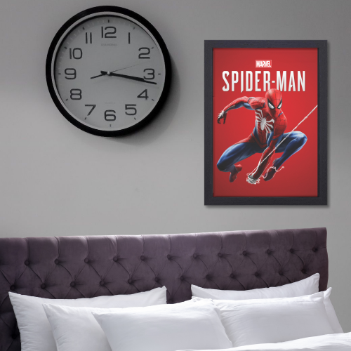 Spider Man Movie Poster Frame Comic book character Film Framed Posters Hollywood Movies Art work Canvas Painting Photo Frames For Wall Decor Living Living Room Bedroom Art Study Room Restraunt Cafe Office & Home Decoration