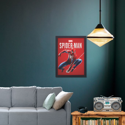Spider Man Movie Poster Frame Comic book character Film Framed Posters Hollywood Movies Art work Canvas Painting Photo Frames For Wall Decor Living Living Room Bedroom Art Study Room Restraunt Cafe Office & Home Decoration