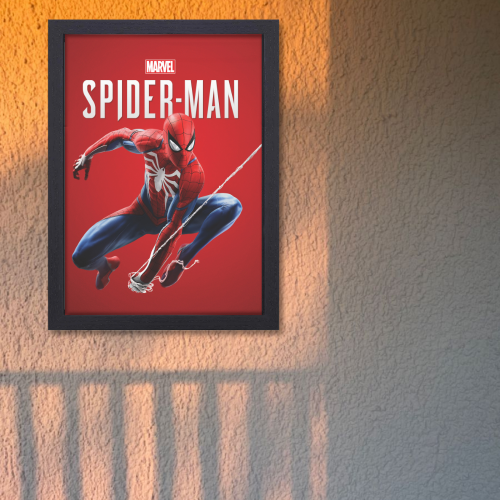 Spider Man Movie Poster Frame Comic book character Film Framed Posters Hollywood Movies Art work Canvas Painting Photo Frames For Wall Decor Living Living Room Bedroom Art Study Room Restraunt Cafe Office & Home Decoration