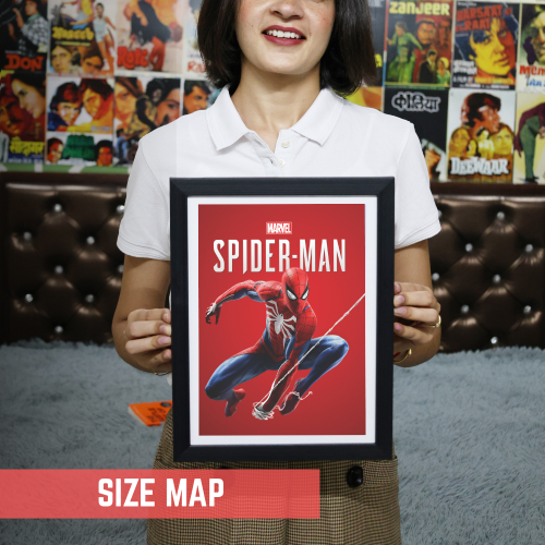 Spider Man Movie Poster Frame Comic book character Film Framed Posters Hollywood Movies Art work Canvas Painting Photo Frames For Wall Decor Living Living Room Bedroom Art Study Room Restraunt Cafe Office & Home Decoration