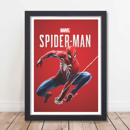 Spider Man Movie Poster Frame Comic book character Film Framed Posters Hollywood Movies Art work Canvas Painting Photo Frames For Wall Decor Living Living Room Bedroom Art Study Room Restraunt Cafe Office & Home Decoration