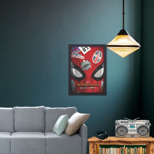 Spider Man Movie Poster Frame Comic book character Film Framed Posters Hollywood Movies Art work Canvas Painting Photo Frames For Wall Decor Living Living Room Bedroom Art Study Room Restraunt Cafe Office & Home Art Decoration