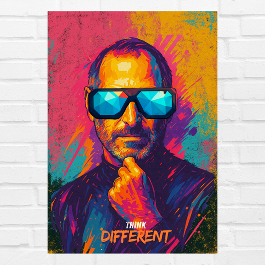 Steve Jobs Pop Art Quote framed Poste, Framed Wall Art – Inspirational Decor for Office, Home – Gift for Innovators & Leaders