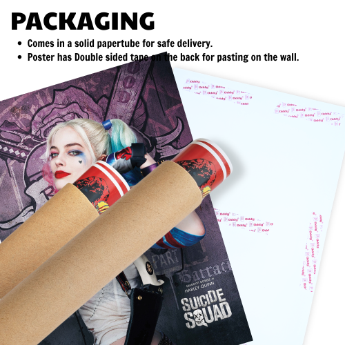 Suicide Squad Movie Poster Frame Action Fantasy Film Artwork Framed Posters Hollywood Movies Canvas Painting Photo Frames for Wall Decor Home Decoration Living Room Bedroom Office Study Room Cafe Restraunt