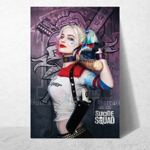 Suicide Squad Movie Poster Frame Action Fantasy Film Artwork Framed Posters Hollywood Movies Canvas Painting Photo Frames for Wall Decor Home Decoration Living Room Bedroom Office Study Room Cafe Restraunt