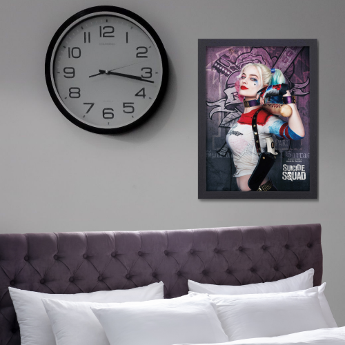 Suicide Squad Movie Poster Frame Action Fantasy Film Artwork Framed Posters Hollywood Movies Canvas Painting Photo Frames for Wall Decor Home Decoration Living Room Bedroom Office Study Room Cafe Restraunt