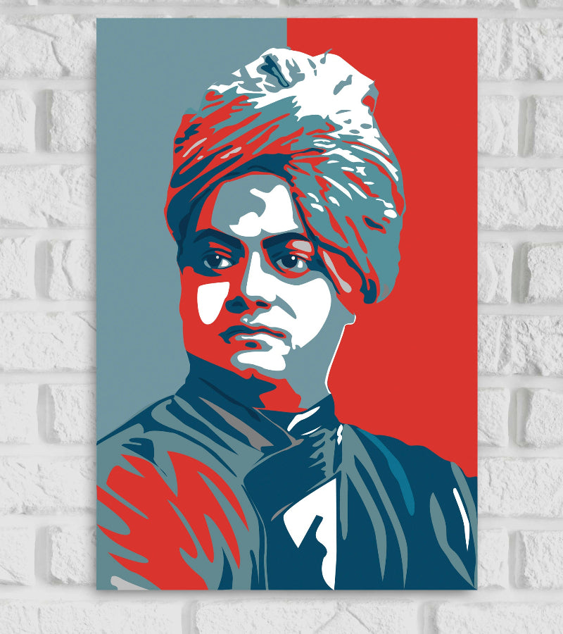 Swami Vivekananda Indian Hindu Insping Motivational Quote Anything Everything Orange White Color Wall Decor Decoration Positive Vibes Matte Finish Poster Frame