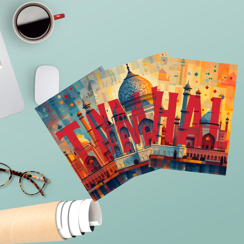 Good Hope Set of 3 Split TajMahal Wall Art Paintings Framed Poster for Home Decoration, Living Room, Bedroom, Kitchen, and Office Wall Decoration Classic Aesthetic