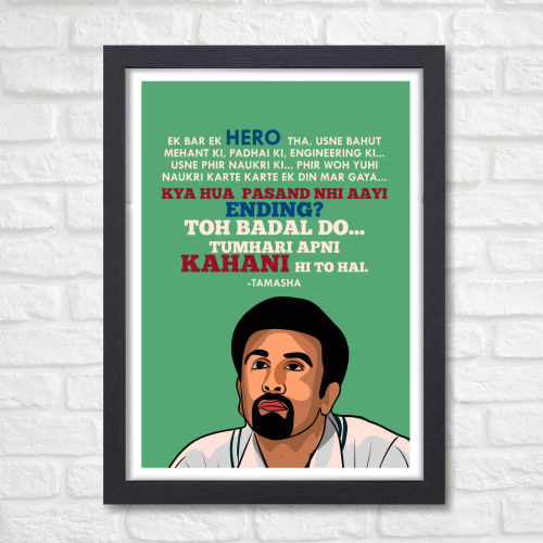 Tamasha Movie Ranbir Singh Quote Frame Poster Bollywood Movies Motivational Quote Wall Art Decor Ranbeer Kapoor Photo Frames Actress Deepika PadukonPosters Canvas Painting For Restraunt Cafe Students Bedroom Living Room Decoration Home Office wall Poster, Tamasha movie poster, Tamasha movie poster hd, Tamasha movie poster 4k, Tamasha movie dialouge poster, Tamasha movie quotes poster, Tamasha poster, Tamasha poster hd, Tamasha poster images, Tamasha poster 4k, Tamasha poster pinterest, Tamasha poster art