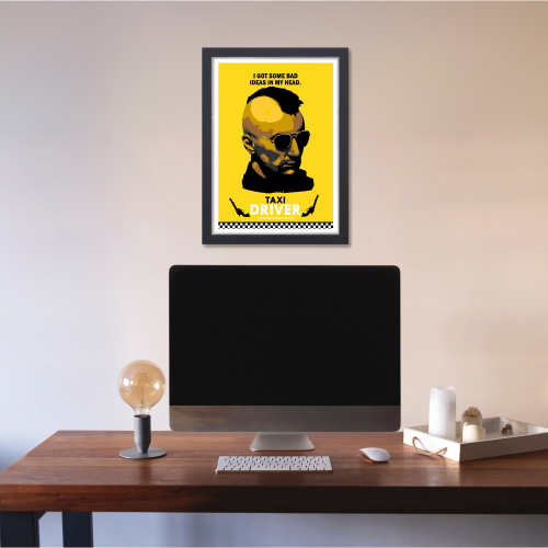 Taxi Driver Movie Poster Frame Hollywood Movies Artwork Framed Posters Action Thriller Film Canvas Painting Photo Frame For Wall Art Decor Living Room Bedroom  Study Room Restraunt Cafe Office & Home Decoration