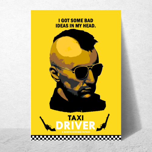 Taxi Driver Movie Poster Frame Hollywood Movies Artwork Framed Posters Action Thriller Film Canvas Painting Photo Frame For Wall Art Decor Living Room Bedroom  Study Room Restraunt Cafe Office & Home Decoration