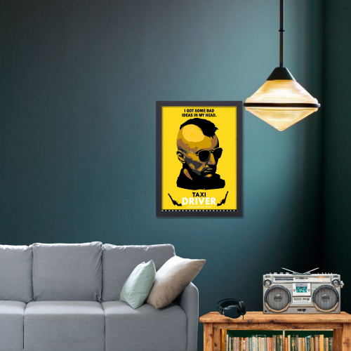 Taxi Driver Movie Poster Frame Hollywood Movies Artwork Framed Posters Action Thriller Film Canvas Painting Photo Frame For Wall Art Decor Living Room Bedroom  Study Room Restraunt Cafe Office & Home Decoration