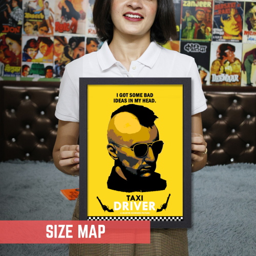 Taxi Driver Movie Poster Frame Hollywood Movies Artwork Framed Posters Action Thriller Film Canvas Painting Photo Frame For Wall Art Decor Living Room Bedroom  Study Room Restraunt Cafe Office & Home Decoration
